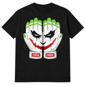 FEROX “Well Hello There” t shirt Unisex Goalkeeper painted face Gloves. Large
